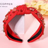 Picture of YAHPERN Valentine’s Day Headband for Women Red Pink Heart Knotted Headband Jeweled Rhinestone Crystal Wide Top Knot Hairband Valentine’s Day Hair Accessories Holiday Gifts