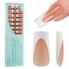 Picture of Vansiho Deep French Gel Nail Tips, 150Pcs Long Square Gel Nail Tips, Brown French Tips Press on Nails, French Square Gel Tips, Fake Nails for Nail Art DIY 15 Sizes