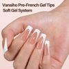 Picture of Vansiho Deep French Gel Nail Tips, 150Pcs Long Square Gel Nail Tips, Brown French Tips Press on Nails, French Square Gel Tips, Fake Nails for Nail Art DIY 15 Sizes