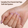 Picture of 150Pcs French Gel Nail Tips, Vansiho Short Square Nail Tips, Pre-French Tips Press on Nails, Acrylic Fake Nails for Nail Art DIY 15 Sizes