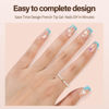 Picture of 150Pcs French Gel Nail Tips, Vansiho Short Square Nail Tips, Pre-French Tips Press on Nails, Acrylic Fake Nails for Nail Art DIY 15 Sizes