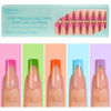 Picture of Vansiho French Gel Nail Tips, 150Pcs Long Square Gel Nail Tips, Pre-French Tips Press on Nails, Soak Off Acrylic Fake Nails for Nail Art DIY 15 Sizes