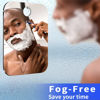 Picture of Shatterproof Shower Mirror Fogless for Shaving(2 Pack,Larger 10.7x8 inch)43% Than Original,Unbreakable Deluxe Plexiglass Makeup Mirror,Largest Bathroom Wall Hanging,Portable Handheld Camping,Silver