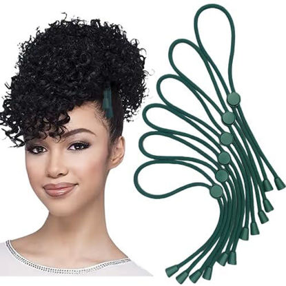 Picture of 6Pcs Adjustable Afro Puff Ponytail Hair Ties, Perfect for Short Kinky Curly Ponytail Bun, pineapples hairstyles Updo Hair for Black Women