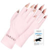 Picture of SAVILAND U V Gloves for Nails: UPF80+ Professional U V Gloves for Manicures, Anti UVA & UVB 999+ U V Gloves for Gel Nail Lamp Skin Care Fingerless Gloves Prevent Hands from U V Harm (Light Pink)
