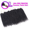 Picture of Pre-twisted Passion Twist Crochet Hair 10 Inch 8 Packs Crochet Passion Twists, Pre Looped Short Passion Twist Hair Crochet Braids Bohemian Crochet Hair #2