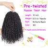 Picture of Pre-twisted Passion Twist Crochet Hair 10 Inch 8 Packs Crochet Passion Twists, Pre Looped Short Passion Twist Hair Crochet Braids Bohemian Crochet Hair #2