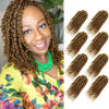 Picture of Bileaf Pre-twisted Passion Twist Crochet Hair 10 Inch 8 Packs Crochet Passion Twist, Pre Looped Short Passion Twist Hair Crochet Braids Bohemian Crochet Braiding Hair Curly Ends #27
