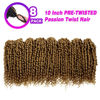 Picture of Bileaf Pre-twisted Passion Twist Crochet Hair 10 Inch 8 Packs Crochet Passion Twist, Pre Looped Short Passion Twist Hair Crochet Braids Bohemian Crochet Braiding Hair Curly Ends #27