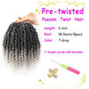 Picture of Bileaf 6 Inch Passion Twist Crochet Hair for Women Pre Looped Passion Twist Hair 8 Packs, Pre-Twisted Short Crochet Passion Twists Bohemian Braiding Hair Crochet Twist Hair for Girls T-Gray
