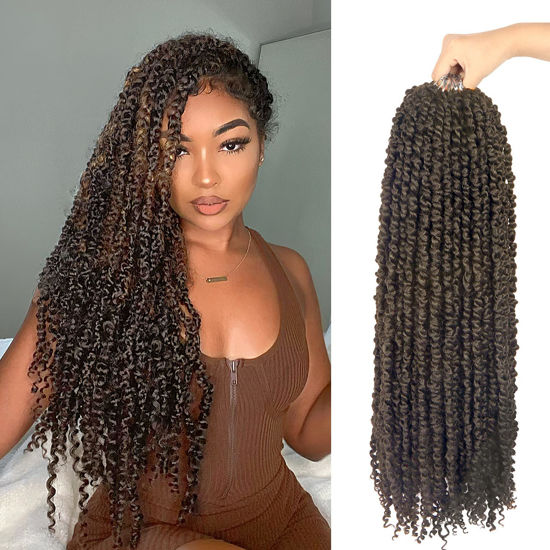 Picture of Bileaf Passion Twist Hair 24 Inch Pre-twisted Passion Twist Crochet Hair, Pre Looped Crochet Passion Twist Crochet Braids Bohemian Crochet Hair 8 Packs #4