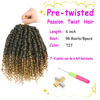Picture of Bileaf Short Passion Twist Hair 6 Inch Pre-twisted Passion Twist Crochet Hair 8 Packs Pre-looped Crochet Passion Twist Braiding Hair for Women and Kids Bohemian Synthetic Hair Extensions T27