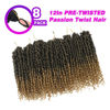 Picture of Bileaf 8 Packs Pre-twisted Passion Twist Crochet Hair for Crochet 12 Inch Ombre Passion Twist Hair, Short Passion Twists Hair Pre Looped Crochet Passion Twist Braids T27