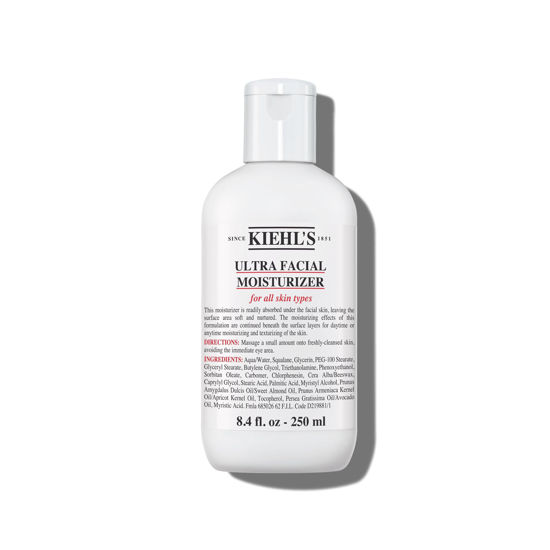 Picture of Kiehl's Ultra Facial Moisturizer, for Easy Daily Hydration, Infused with Squalane and Glycerin, Replenishes Moisture Barrier and Softens Skin, Suitable for All Skin Types, Fragrance-Free - 8.4 fl oz