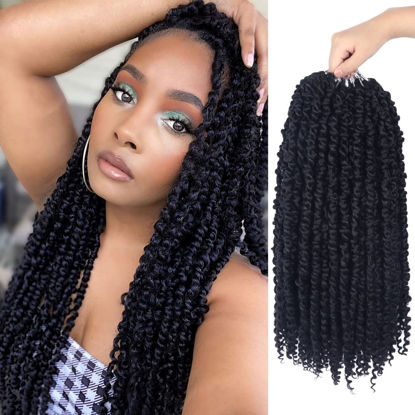 Picture of Bileaf 8 Packs Passion Twist Crochet Hair 18 Inch Crochet Passion Twist Hair Pretwisted, Pre Looped Passion Twist Crochet Braids Passion Twists Bohemian Crochet Hair #2