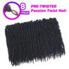 Picture of Bileaf 8 Packs Passion Twist Crochet Hair 18 Inch Crochet Passion Twist Hair Pretwisted, Pre Looped Passion Twist Crochet Braids Passion Twists Bohemian Crochet Hair #2