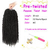 Picture of Bileaf 8 Packs Passion Twist Crochet Hair 18 Inch Crochet Passion Twist Hair Pretwisted, Pre Looped Passion Twist Crochet Braids Passion Twists Bohemian Crochet Hair #2