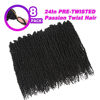 Picture of Passion Twist Hair Pre-twisted 24 Inch Passion Twist Crochet Hair 8 Packs, Pre Looped Crochet Passion Twist Hair for Women Girls and Kids Crochet Braids Bohemian Crochet Hair Extensions 1B