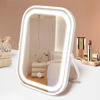 Picture of YEKKOPT Travel Makeup Mirror with Lights, Portable Small Beauty LED Vanity Mirror with Lights, 1200mAh Battery, Dimmable Touch Screen, Tabletop Folding Compact Mirror,Women Gift