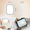 Picture of YEKKOPT Travel Makeup Mirror with Lights, Portable Small Beauty LED Vanity Mirror with Lights, 1200mAh Battery, Dimmable Touch Screen, Tabletop Folding Compact Mirror,Women Gift