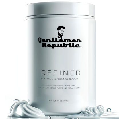Picture of Gentlemen Republic 32oz Refined Hair Gel for Men - Provides 24 Hour High Hold & Shine - Premium Mens Hair Styling Products with No Beeswax, Alcohol, Parabens & Humidity Resistant