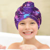Picture of Basumee Microfiber Hair Towel Wrap for Kids 2 Pack Rapid Drying Hair Towel with Button Hair Turbans for Wet Hair Wraps Head Towel Wrap for Women and Girls, Dark Unicorn