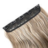 Picture of REECHO Clip in hair extensions, 20" Curly Wavy Synthetic HE008 Hairpieces for Women - Ash Brown with Platium Highlights