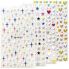Picture of HAIIDOAK 5D Embossed Heart and Star Nail Art Stickers, Colorful Heart-Shaped and Star-Shaped Nail Decals Nail Art Design Self-Adhesive Nail Supplies for Women Manicure Decoration