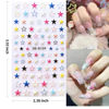 Picture of HAIIDOAK 5D Embossed Heart and Star Nail Art Stickers, Colorful Heart-Shaped and Star-Shaped Nail Decals Nail Art Design Self-Adhesive Nail Supplies for Women Manicure Decoration