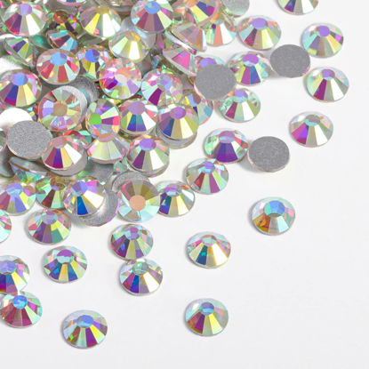 Picture of Beadsland 2880pcs Flat Back Crystal Rhinestones Round Gems for Nail Art and Craft Glue Fix, Crystal AB,SS20,4.6-4.8mm