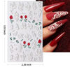 Picture of French Pattern Roses White Nail Art Accessories 5D Embossed Nail Art Stickers, Romantic Rose Nail Decals Nail Art Design Self Adhesive Nail Supplies for Women Manicure Decoration by HAIIDOAK