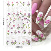 Picture of Tulip 5D Embossed Nail Art Stickers, Colorful Floral Nail Decals Nail Art Design Self Adhesive Nail Supplies for Women Manicure Decoration by HAIIDOAK