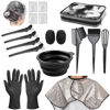 Picture of Xarchy 19 Pcs Professional Hair Bleach Kit Hair Coloring Products with Hair Dye Brush, Hair Color Bowl, Hairclips, Applicator, Earmuffs for Hair Highlighting and Hair Coloring at Home