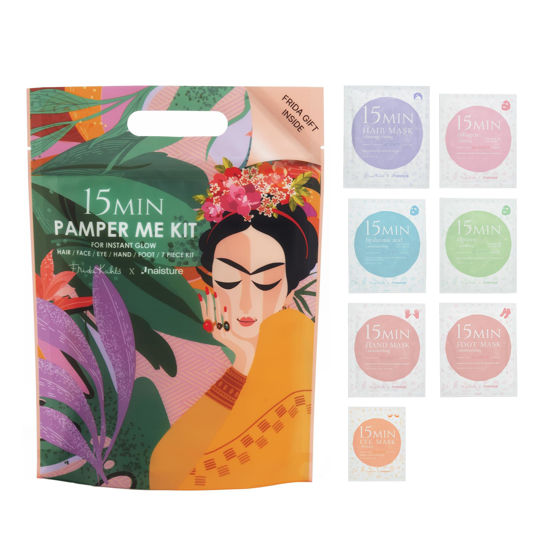 Picture of Naisture Frida Kahlo Spa Kit for Women-Korean Skincare Set Includes Home Spa Essentials: Featuring Masks for Hair, Hand, Foot, Eye and Face. Pamper yourself with 15 MIN PAMPER ME KIT
