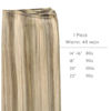 Picture of WENNALIFE Sew in Hair Extensions Real Human Hair, 14 Inch 80g Ash Brown Highlighted Golden Blonde Machine Weft Hair Extensions Human Hair Hand Tied Weft Hair Extensions Sew In