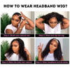 Picture of Celiarita Headband Wig Human Hair Deep Wave #4 Chocolate Brown Colored Machine Made None Lace Front Wigs Brazilian Virgin Deep Curly Wave Headband Half Wigs for Black Women 24 Inch
