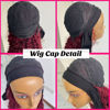 Picture of Red Burgundy Headband Wigs Human Hair Deep Wave 18 Inch None Lace Front Wigs Curly Human Hair Headband Wig Glueless Machine Made Deep Wave #99J Headband Wig for Black Women 150% Density