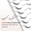 Picture of Natural Lashes Wispy Eyelashes Natural Look Short Lashes Pack 12mm Eyelashes C Curl False Lashes Thinner Band 3D Volume Fake Eyelashes 7 Pair Siligli