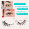 Picture of Natural Lashes Wispy Eyelashes Natural Look Short Lashes Pack 12mm Eyelashes C Curl False Lashes Thinner Band 3D Volume Fake Eyelashes 7 Pair Siligli