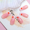 Picture of Vaalentine's Day Press on Nails Medium Coffin Fake Nails with V Shap White French Tip Red Heart Designs Pink Full Cover Glue on Nails Press ons Glossy Valentines False Nails for Women Girls 24 Pcs