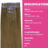 Picture of Lashey Clip in Hair Extensions, Medium Brown 4pcs 46g Seamless Clip in Hair Extensions Human Hair Invisi Edge 18 Inch Straight Hair Extension Clips