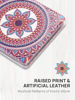 Picture of OMIRO Compact Mirror, Unique Painting PU Leather 1X/3X Magnification, Ultra Portable for Purses, 2.4" W x 3.4" L (Red Flower Mandala)