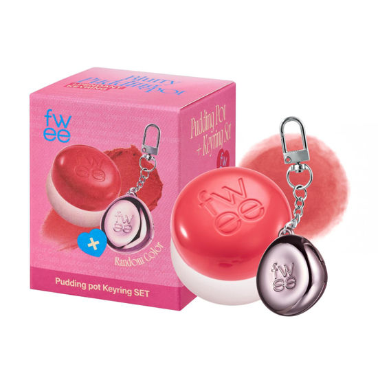 Picture of fwee Lip&Cheek Blurry Pudding Pot + Pendant Keyring | Seventeen | Random Colored Keyring | Makeup Blush, Buildable Lightweight, Multi-Use Soft Matte Finish | 5g