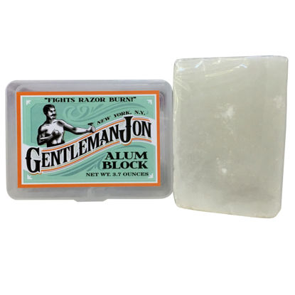 Picture of Gentleman Jon 3.7 Ounce Alum Block in Plastic Case | Upgrade Your Shave - Soothing Aftershave Solution for Shaving Razor Burn Relief - Travel Friendly Durable Plastic Case Included