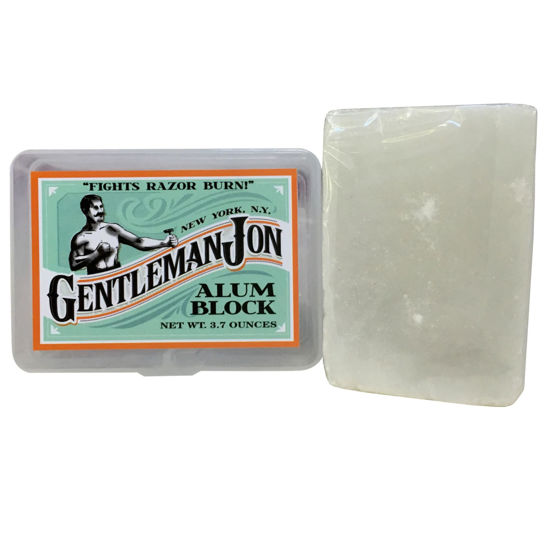 Picture of Gentleman Jon 3.7 Ounce Alum Block in Plastic Case | Upgrade Your Shave - Soothing Aftershave Solution for Shaving Razor Burn Relief - Travel Friendly Durable Plastic Case Included