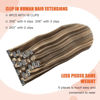Picture of UGOTRAYS Clip in Hair Extensions Highlight Chocolate Brown to Caramel Blonde, 20 Inch 70g Real Human Hair Extensions Double Weft 7pcs for Women #4p27 Brown Highlight Clip in Hair Extensions