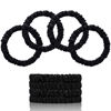 Picture of SEMRUE 22 Momme 100% Pure Mulberry Silk Scrunchies (4 PCS) - Small Hair Elastics and Ties for Women, Sleep Hair Care, No Damage, Black