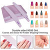 Picture of 80/80 Grit Nail Files (50 Pack), Emery Boards for Acrylic Nails and Gel Nails, Coarse Nail File Double Sided 80 Grits Emory Professional Nail Filers Reusable Washable Manicure Curved Gray Bulk