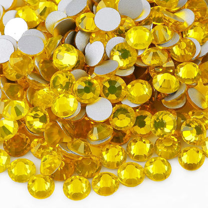 Picture of Yantuo ss 10 Lemon Yellow Rhinestones Glue fix，2880 pcs 3mm Non hotfix Citrine Rhinestone Glass gems,Bing Glitter Crystal Stone for Nail Art,Makeup,DIY Crafts,Shoes,Heels,Home Decoration