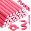 Picture of Selizo 30Pcs 9.45"x0.55" Flexible Hair Rollers, Foam Curlers for Short, Medium and Long Hair, No Heat Curlers, Hair Rods - Pink(Diameter 0.55')